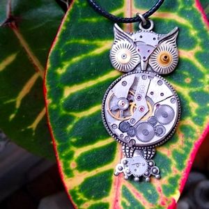 Steampunk owl necklace